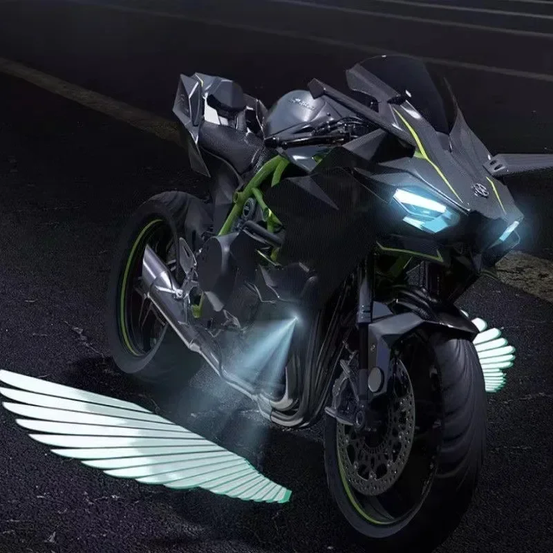2Pcs Led Motorcycle Underbody Light Projector Light Ghost Angel Wings Motorcycle Modification Led Welcome Decoration Lights