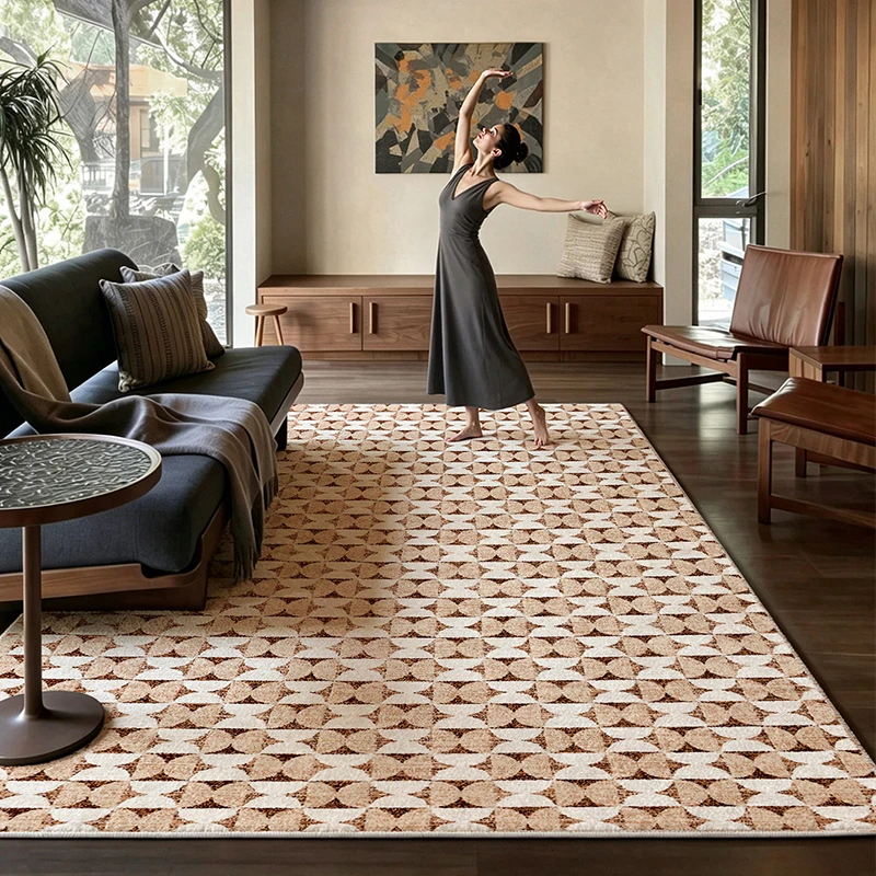 Retro Chinese Style Living Room Bedroom Carpet Simple Thick Handmade Floor Mat Anti-skid Cloakroom Bedside Rugs Large Full Home
