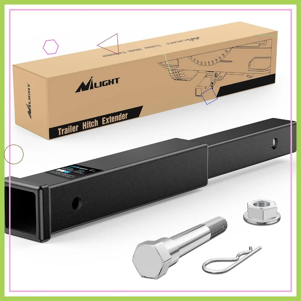 

18 Inch Trailer Hitch Extension for 2 Inch Receiver, 3500 lbs Capacity with Stainless Steel Bolt and Flange Nut