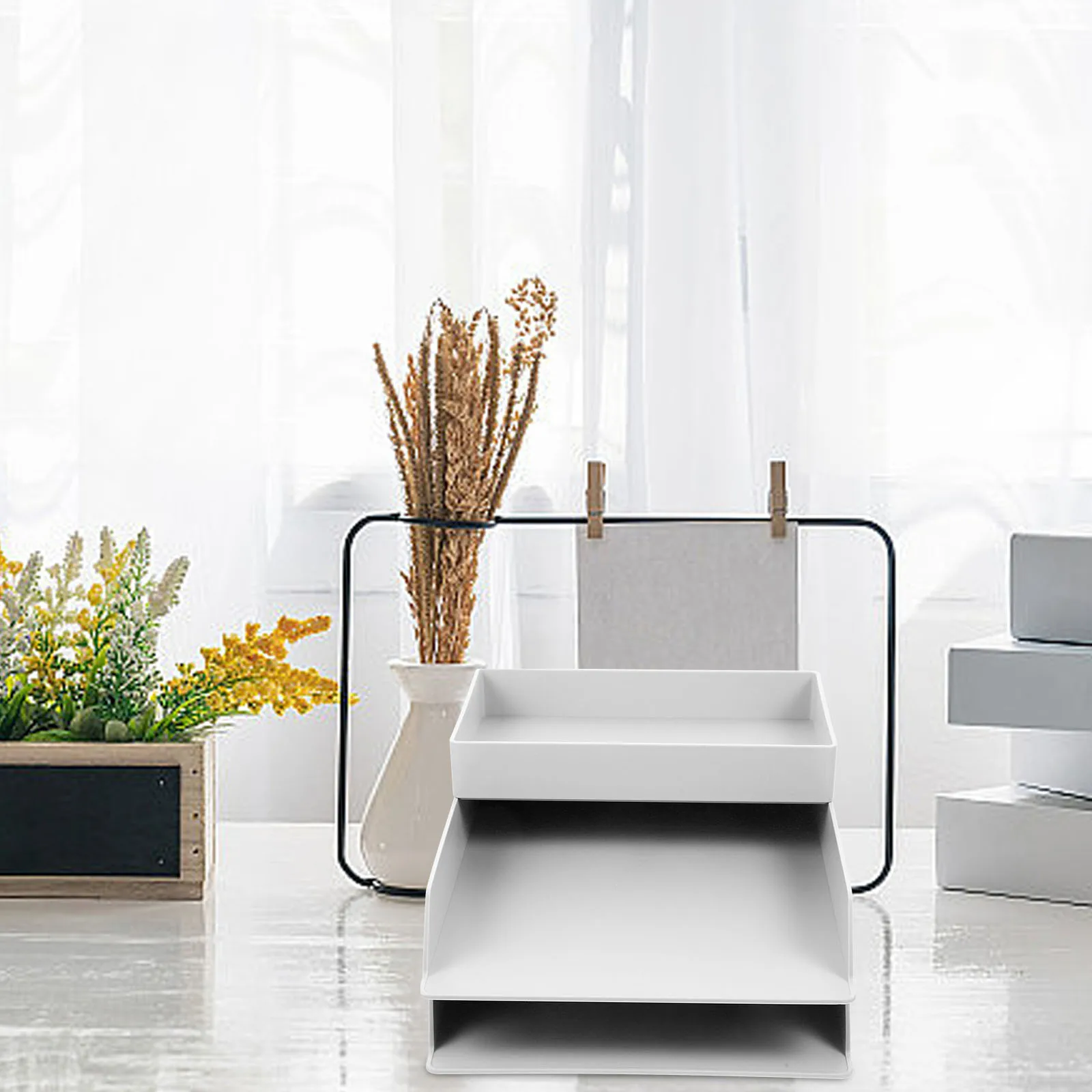 

Organizer Trays File Storage Box Holder for Desk Plastic Paper Magazine Student