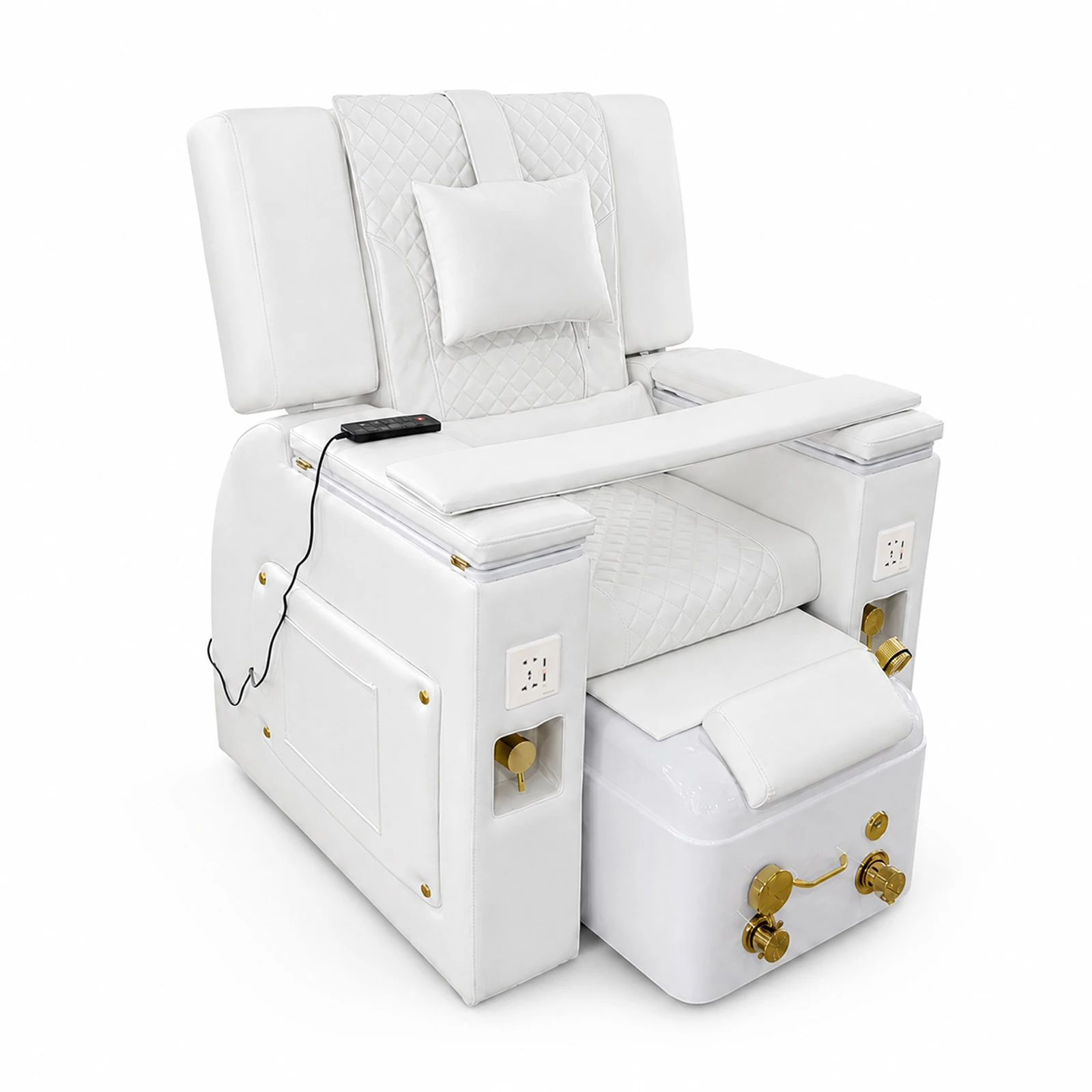 Reclining Pedicure Chair Foot Spa Massage Sofa Adjustable Recliner Footrest PU Leather Nail Salon Spa Commercial Furniture