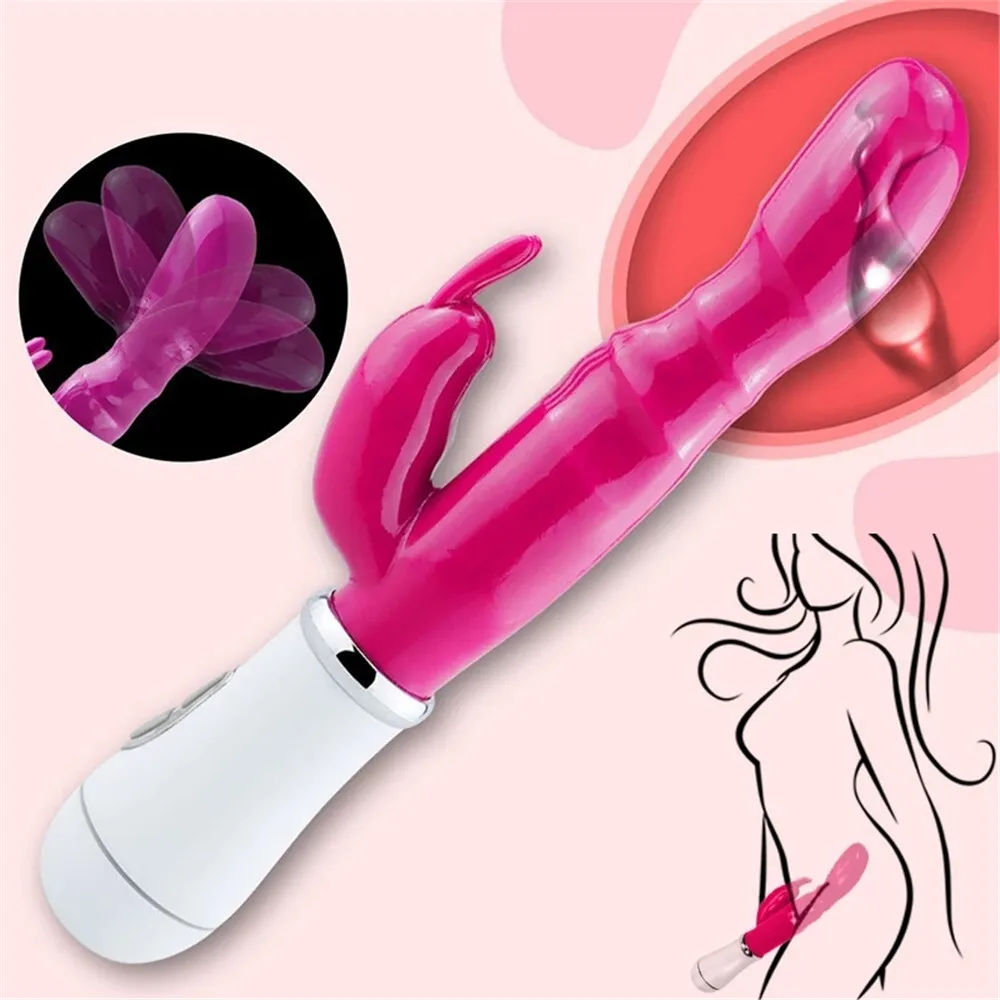 Powerful Rabbits Vibrators Vagina Clitoris Stimulator Double Head G-Spot Massager Sex Toys For Women Female Masturbator Sex Shop