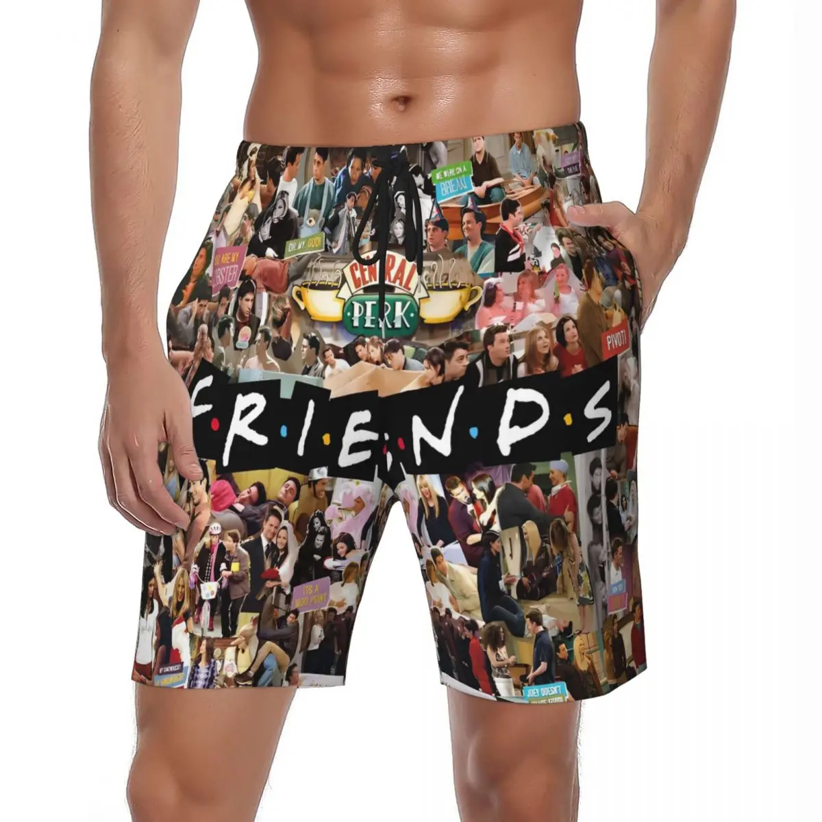 

Мужские шорты для доски Friends TV Series Y2K Плавки с рисунком персонажа Удобная спортивная одежда Горячие шорты большого размера для доски