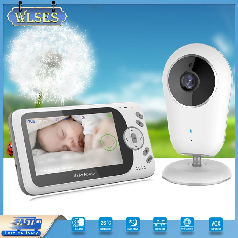 

4.3 Inch HD LCD Wireless Baby Monitor IR Night Vision 2 Way Talk 8 Lullabies Temperature Monitor Video Nanny Radio Baby Camera