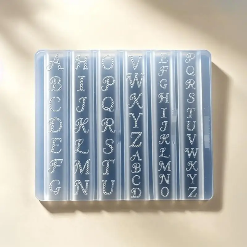 3D English Alphabet Nail Silicone Carving Mold Food-Grade Template for DIY Nail Art Resin Craft Manicure Salon Supplies