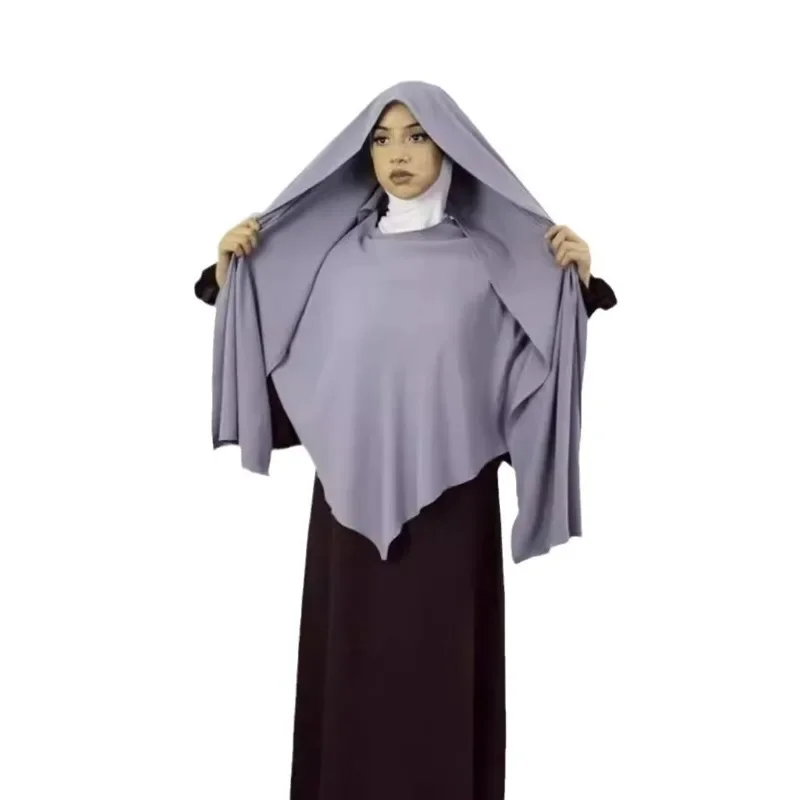 Women's Fashion Headscarf Middle East Solid Color Single Layer Hijab Shawl with Scarf H506