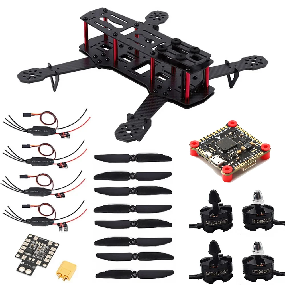 QAV250 250mm Carbon Fiber Quadcopter & MT2204 2300KV Motor & 12A ESC & FV3S Flight Controller & Flysky FS-i6 IA6B Kit
