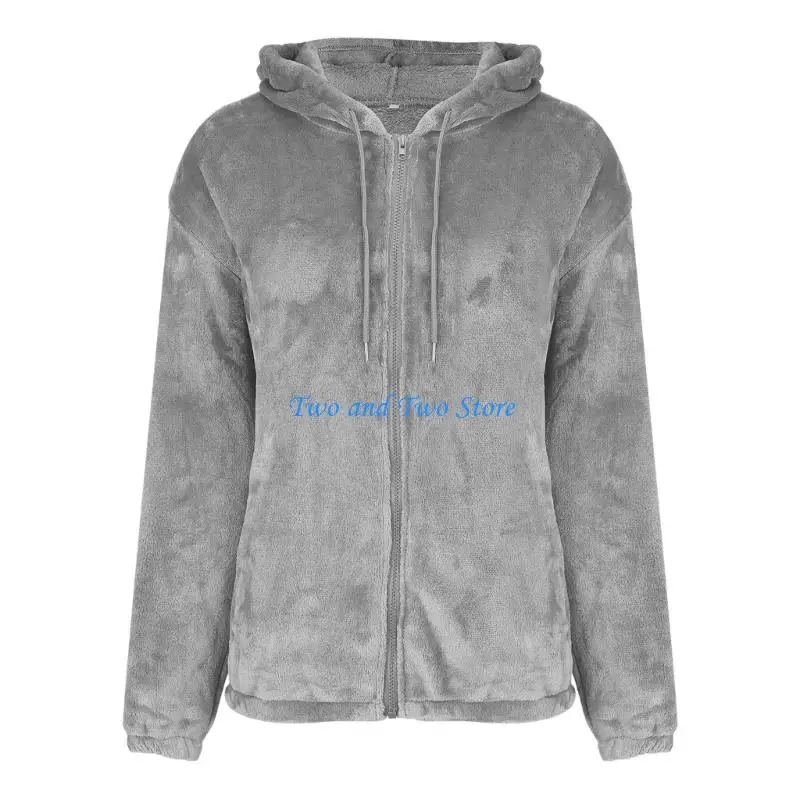 

HX6F Women's Fleece Hooded with Multiple Pockets and Full Zip Front for Storing Essential Conveniently in Cold Climate Winter