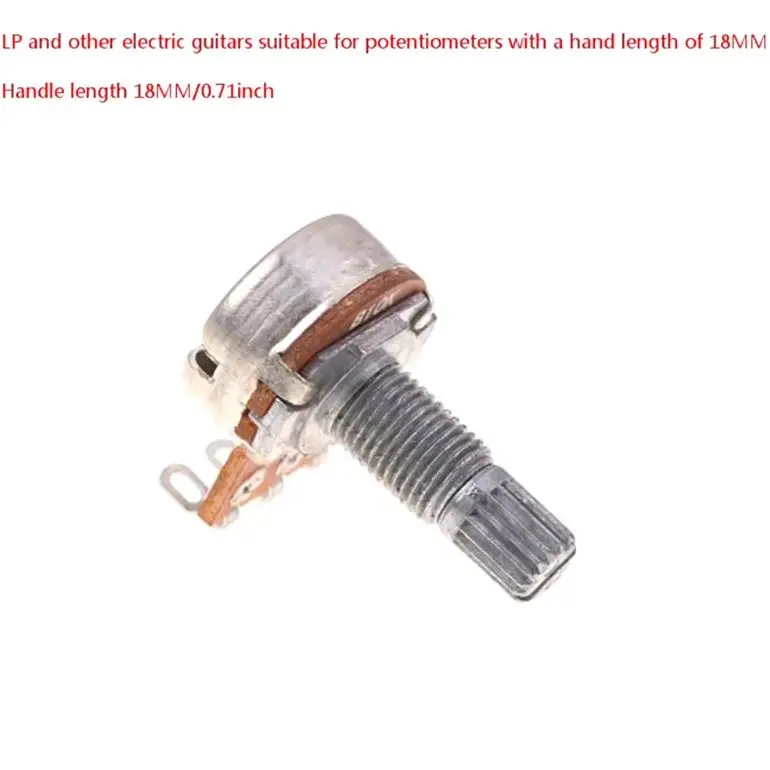 18mm a500k b500k a250k b250k a50k b50k a25k b25k potenciômetro estriado pequeno pote guitarra elétrica baixo efeito amp tom volume