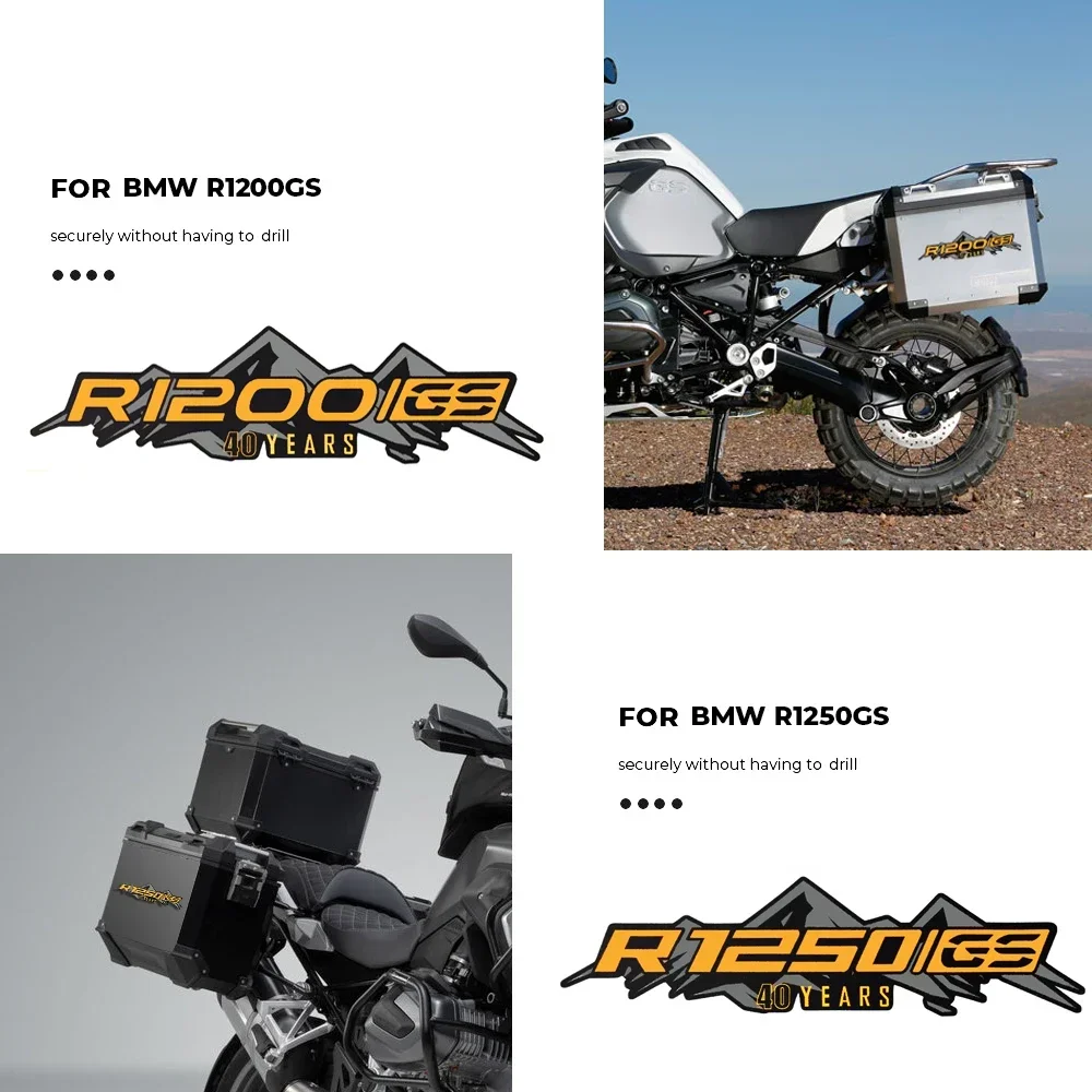 For BMW R1200GS R1250GS Luggage Sticker Suitcase Decal R 1200GS 1250GS ADV GSA Adventure 40th Years Motorcycle Side Box Stickers