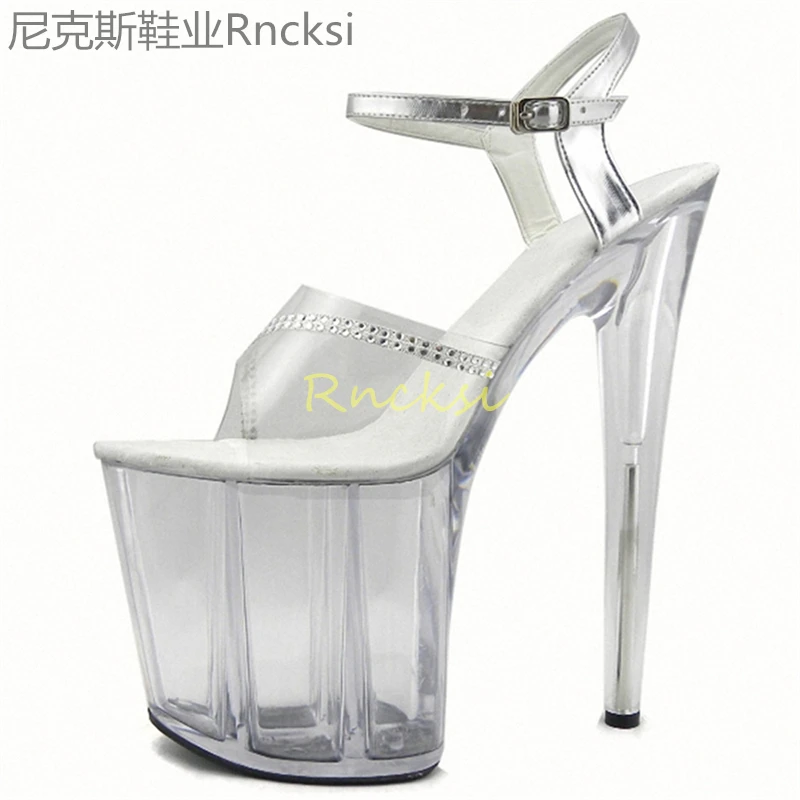 

20cm Ultra-high-heeled short boots in summer, thin-heeled fully transparent open-toed sandals, fashionable fish mouth cool boots