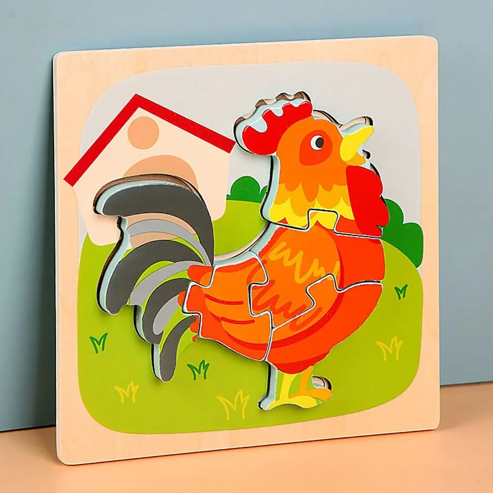 Ente Elefant Lernen Erkenntnis Löwe Frühe Bildung Spielzeug Kinder Holz Puzzle Spielzeug 3D Tier Puzzle Intelligenz Spiel Puzzle