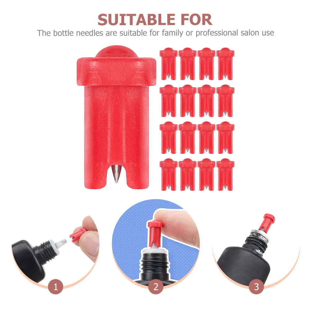 

100Pcs Eyelash Bottle Needle Anti-Blocking Pin Lash Extension Supplies Glue Bottle Replacement Tips Eyelash Pin