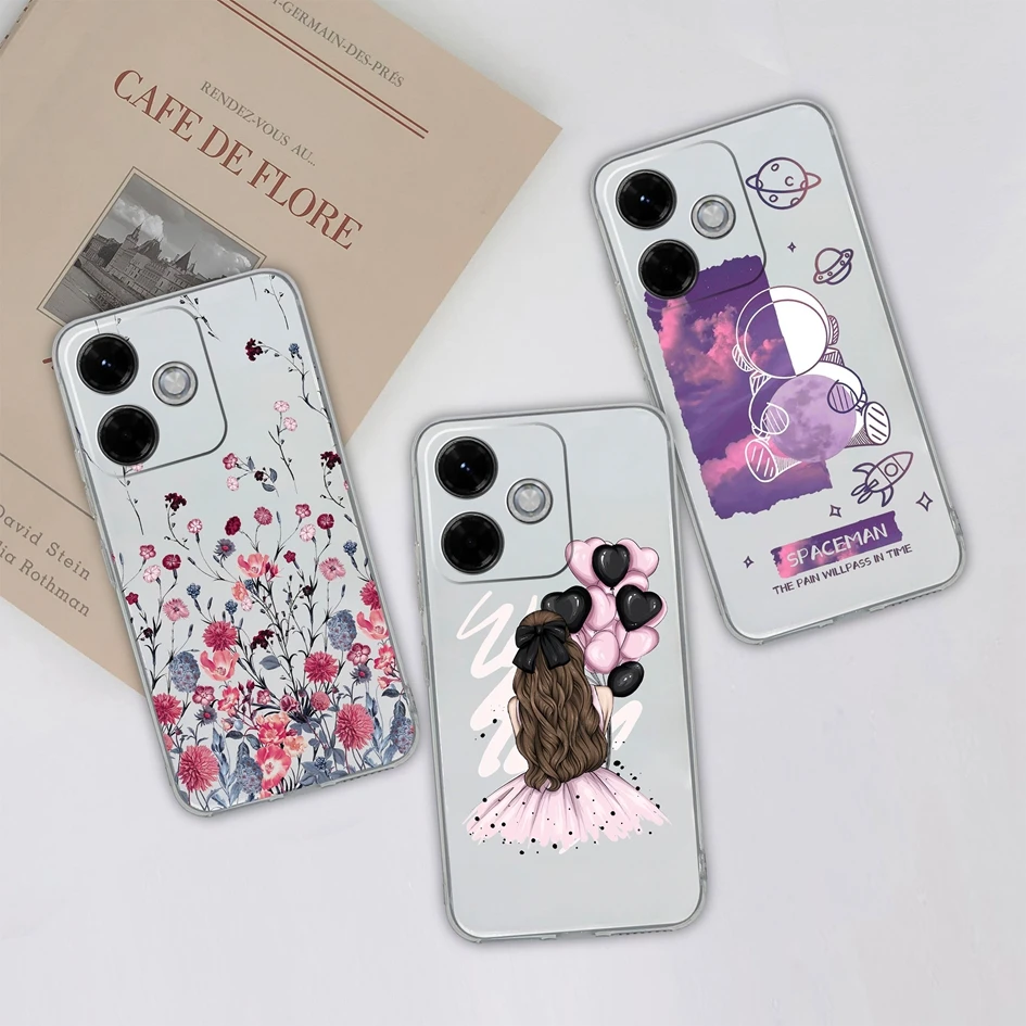 Schöne Ballon-Mädchen-klare Handyhülle für Xiaomi Redmi 13X 4G, hochwertige, super stoßfeste Silikon-Premium-Schutzhüllen