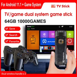 X8 Game Stick 4K Dual System Mini TV Video Game Consoles 10000 Retro Games For PS1 PSP Android TV Stick for Netflix Youtube