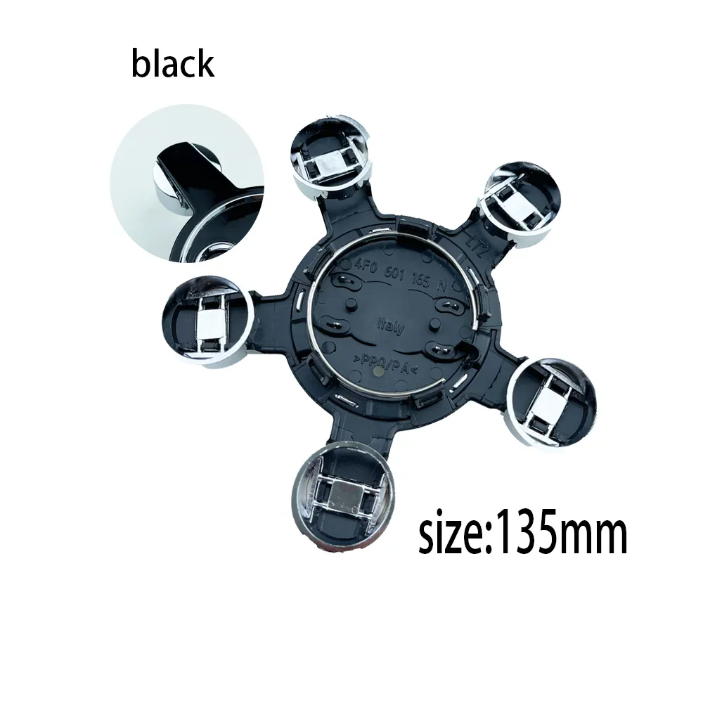 

2025 4 шт. 135 мм крышка центральной ступицы колеса автомобиля, значок логотипа 4F0601165N для Audi A1 A3 A4 A5 A6 A7 Q3 Q5 Q7 TT B5 B6 B7 8P 8V