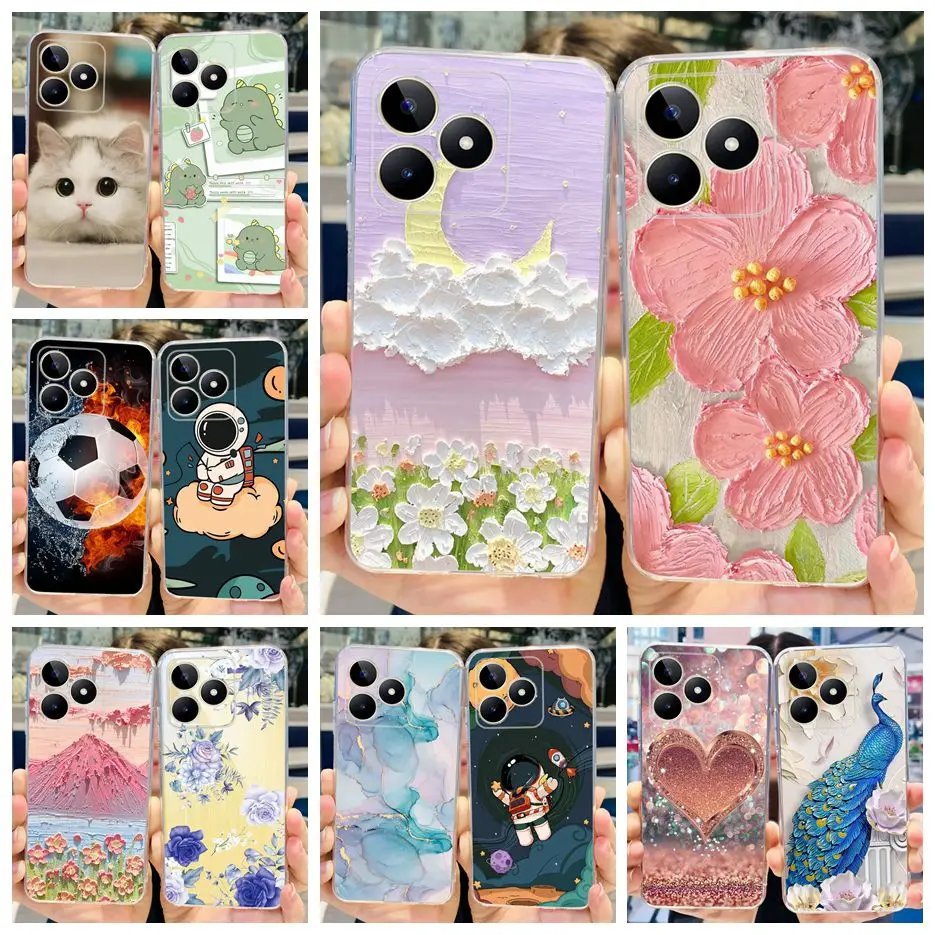 For Realme Note 50 Case RMX3834 Luxury Fashion Painted Cover Clear Silicone Soft TPU Phone Case For Realme Note 50 Note50 Fundas