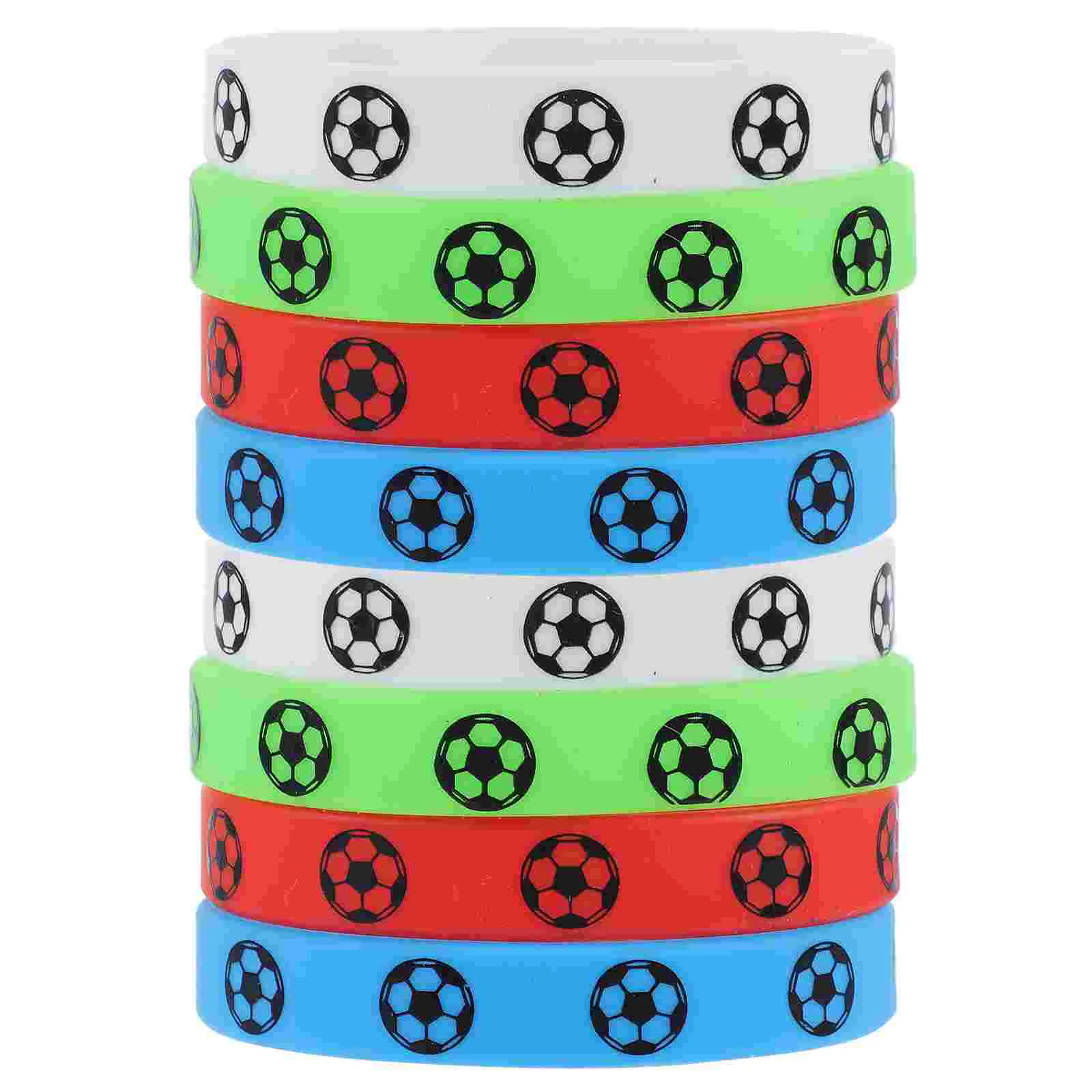 

8Pcs Football Soccer Bracelet Wristband Compact Child Fans Supply Decorative Themed Soccer Themed Wristband Team Spirit Soft