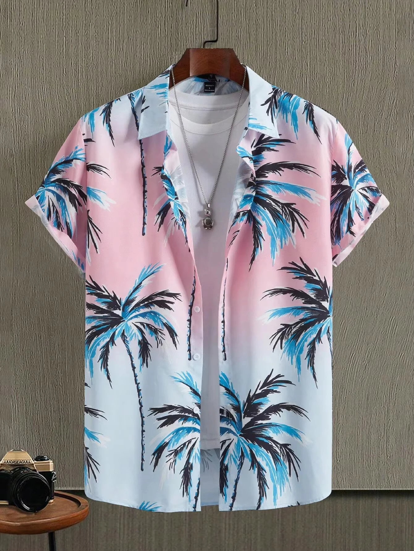 

Hawaiian Botanical Flower 3D Print Shirts, Men's Beach Plus Size Lapel Shirts ,Vacation Shirt Summer Casual Clothing Shirts