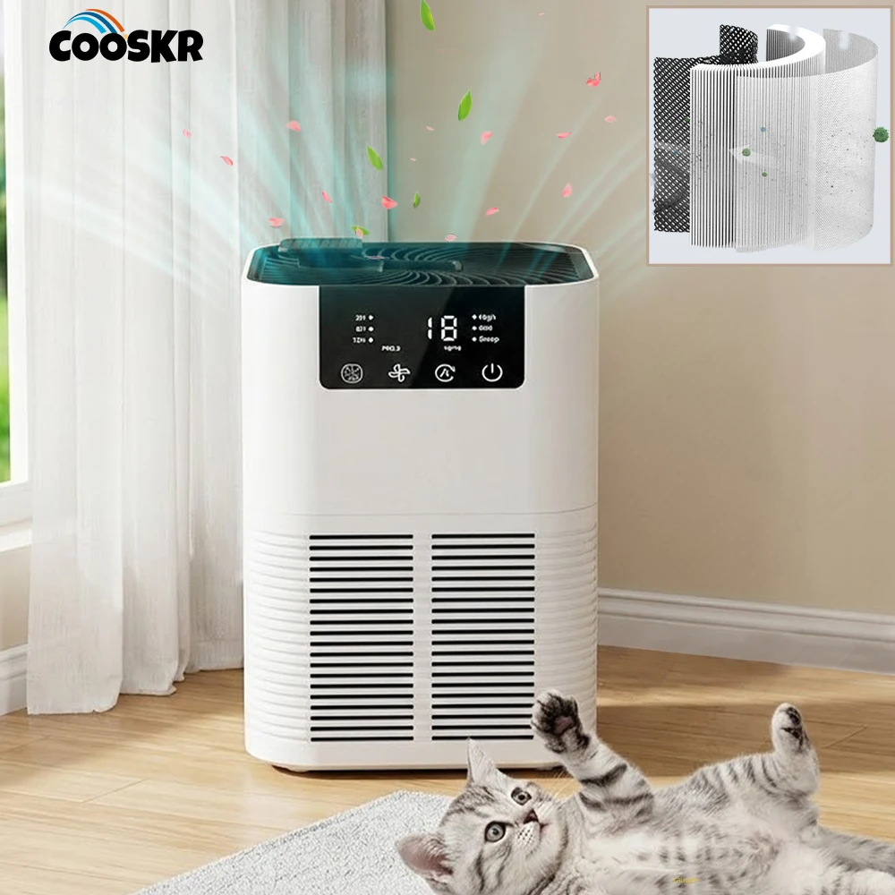 Air Purifier with HEPA Filter Smoke Odor Negative Ion Generator Aromatherapy Air Cleaner Eliminator Home Efficient Air Purifying