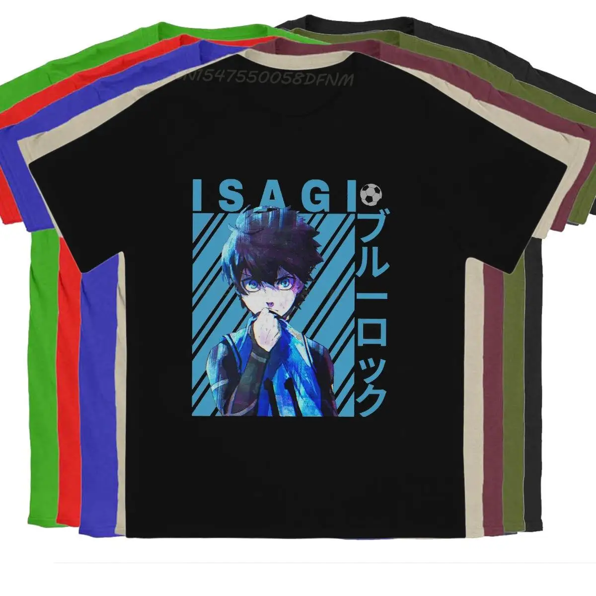 Cool T-shirts Men's Cotton Awesome T-Shirts Summer Tops BLUE LOCK Isagi Yoichi Anime Tees Men T Shirts Tops Graphic Printed