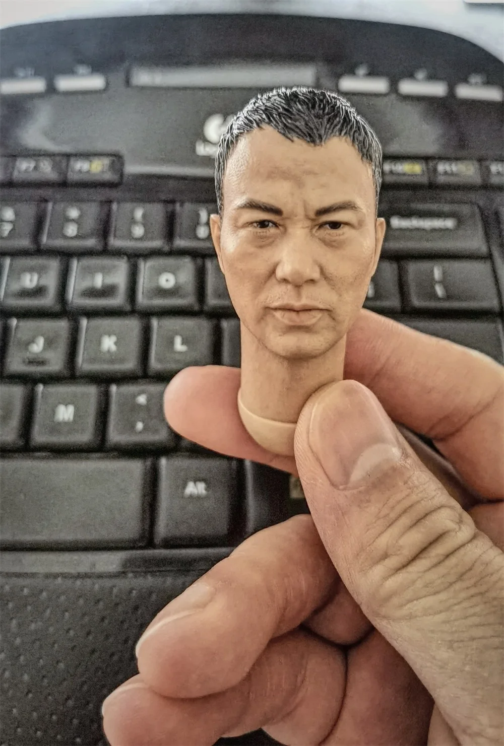 1/6 Male Asian Movie HK Player Ren Dahua Head Sculpture Carving Model Fit 12inch Action Figures Collect DIY