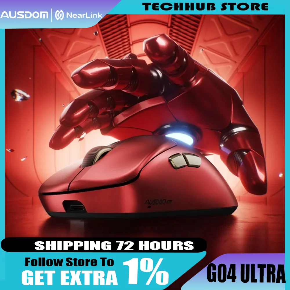 

Игровая мышь AUSDOM G04 Pro, 2,4G, беспроводная, 8000 Гц, PAW3950, 36000 точек на дюйм, 56 г, легкая, пользовательская, эргономичная, высокопроизводительная мышь EC-DW