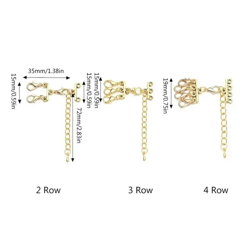 A52E Halskette Verschlüsse Set Multi Stränge Tube Lock Halsketten Verschlüsse Separator für DIY – Detail 6