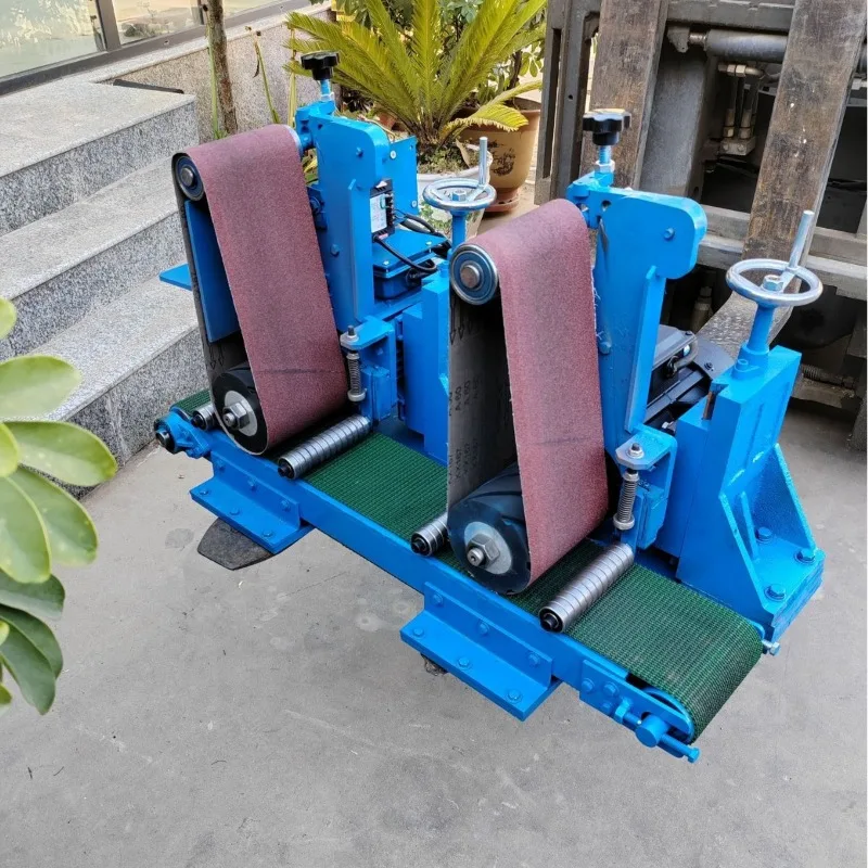 Small automatic metal deburring and oxidizing skin stainless steel flat rust removal belt machine desktop grinder