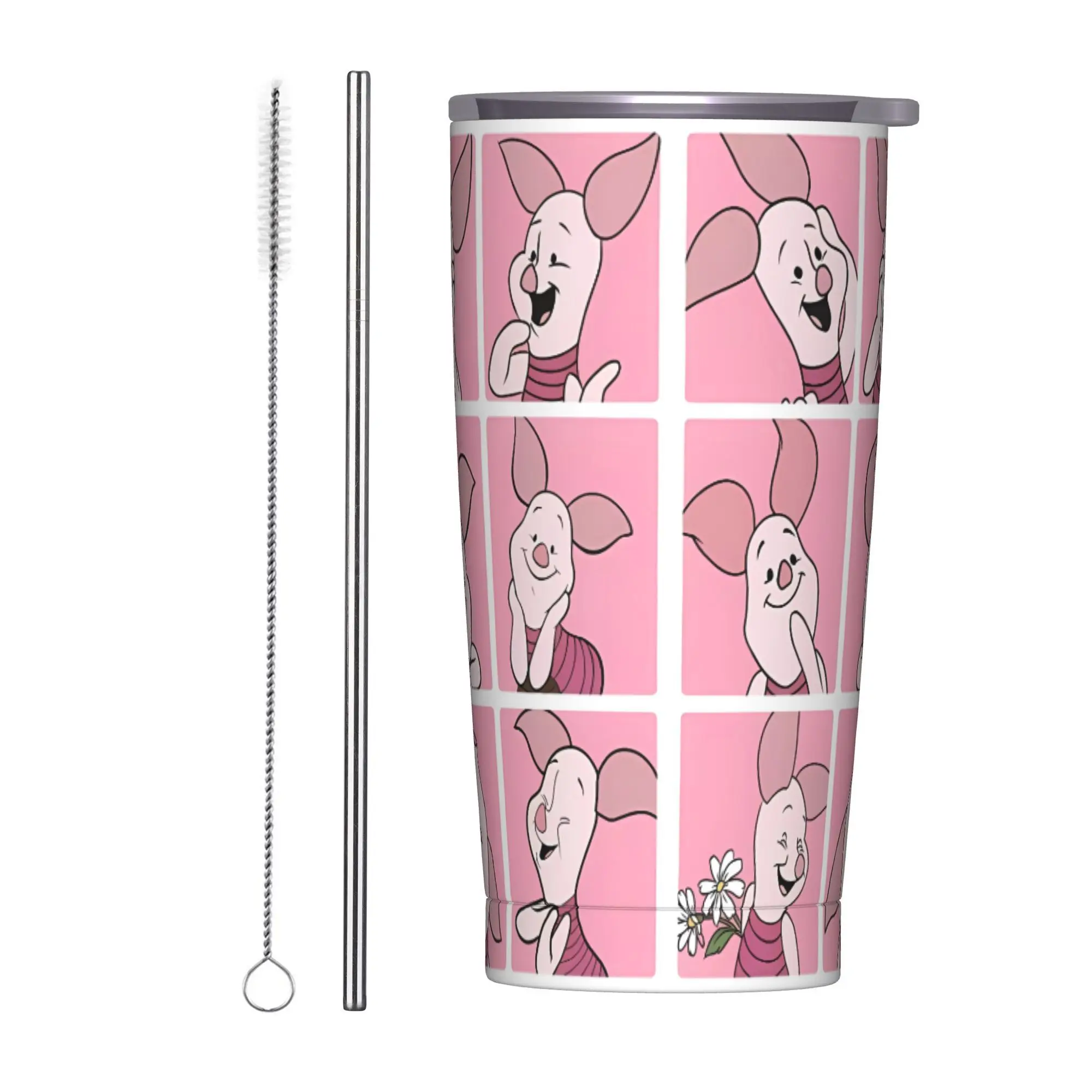 

PIGLET Tumbler Meme Cold and Hot Water Bottle Insulated Stainless Steel Thermal Cups Printed Camping Mugs Cup