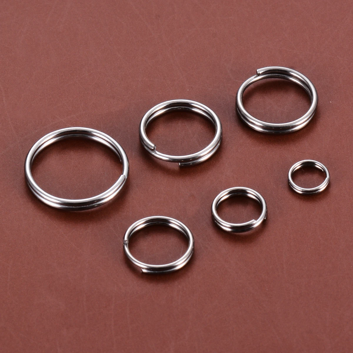 200 Pcs Stainless Steel 5 6 8 10 12 15 mm Double Loop Jump Rings Round Small Key Chain Rings Connector for DIY Jewelry Making