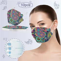 Newly 50Pcs Mixed Colored Disposаble Face Masks with Designs 4Ply Fish Type  Masks Full Face Protection for Adults