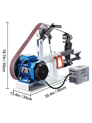 SIHAO Tischscheiben- und Bandschleifer, Tischschleifer 1,5 kW mit pH 427 x 12 Zoll Rad, verstellbarem Schleifband, zentraler Maschinenschleifer – Detail 9