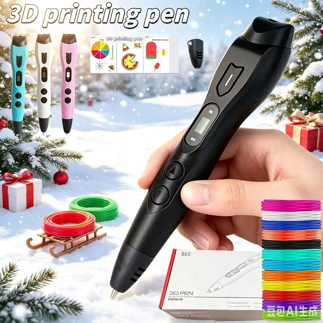 New 3D Printing Pen DIY 3D Painting Kids Toy with LCD Screen PLA Filament, Christmas Birthday Gift for Children New Year's gift
