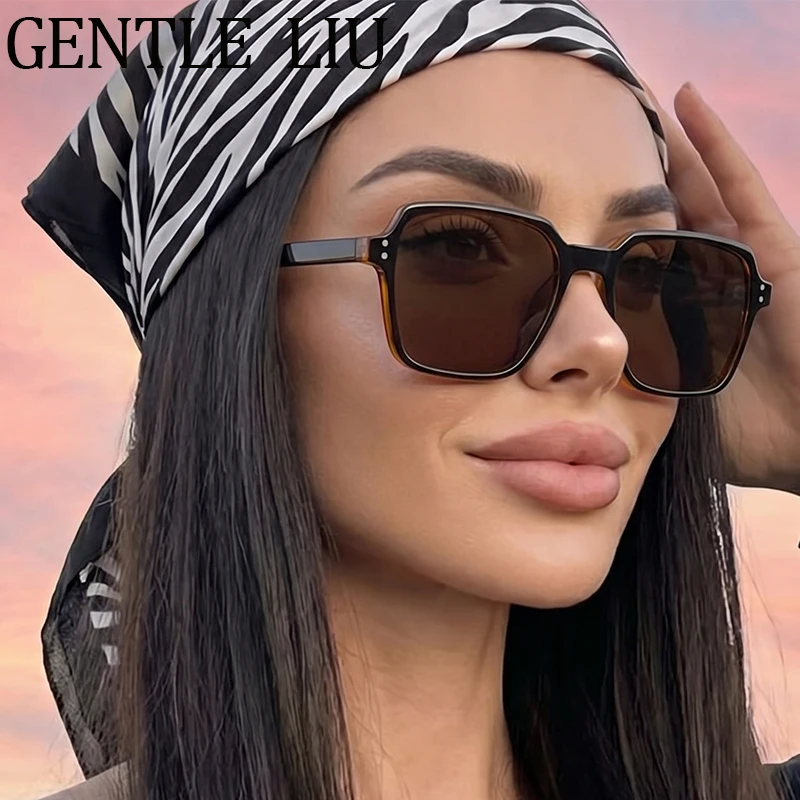

2026 Trendy Oversized Square Sunglasses Women Vintage Luxury Designer Big Frame Sun Glasses Driving Travel Shades Oculos De Sol