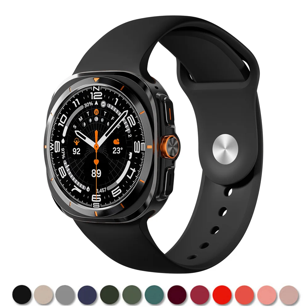 Silicone Band for Samsuang Galaxy Watch Ultra Strap 47mm Sport Correa Bracelet Galaxy Watch 7 Ultra 47mm Repalcement Wristband