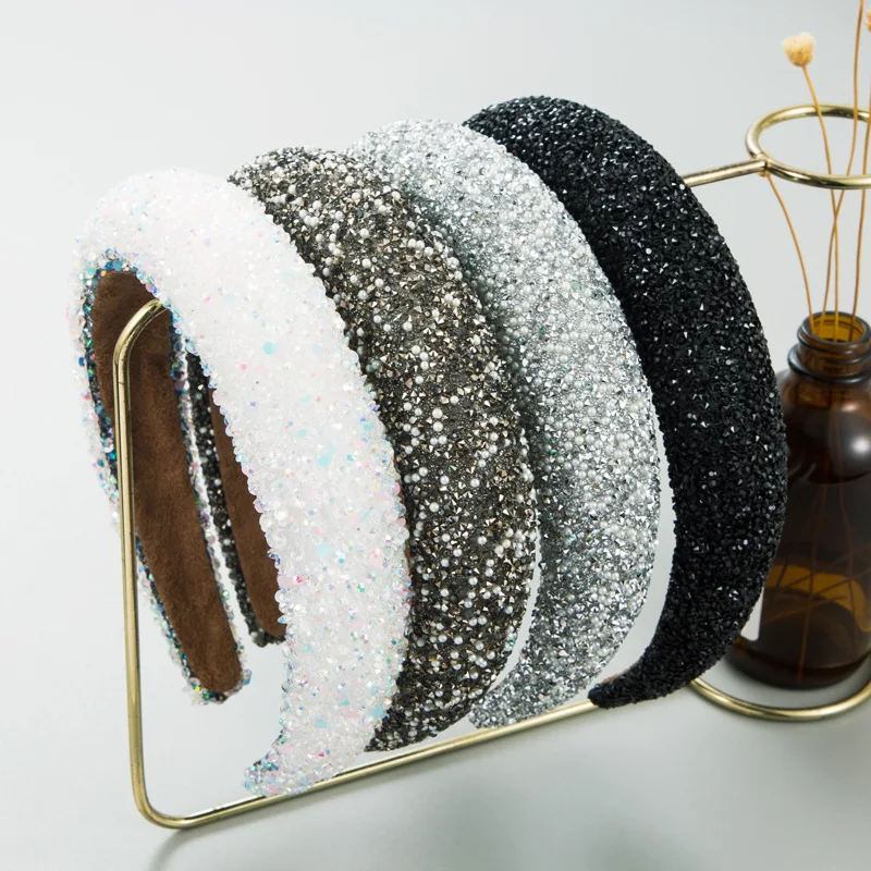 

Fashion Rhinestone Pearl Headband for Women - European Style Crystal Hair Accessories