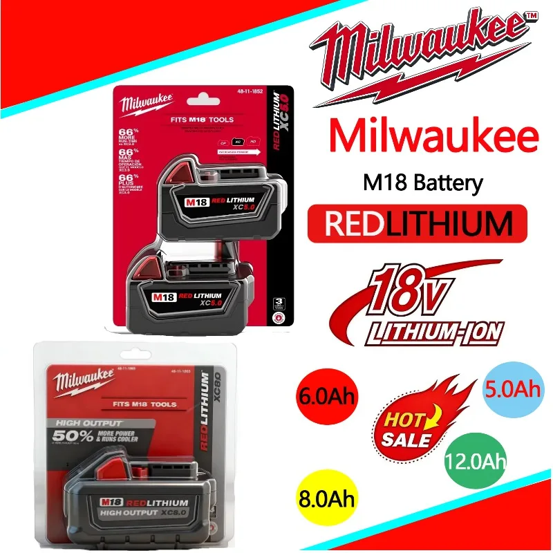 100% Authentic Milwaukee M18HB12 FIW212 18V 12.0Ah HIGH OUTPUT HD Battery for M18 Multi Tool 250 Plus Tool Compatible 21700 Cell