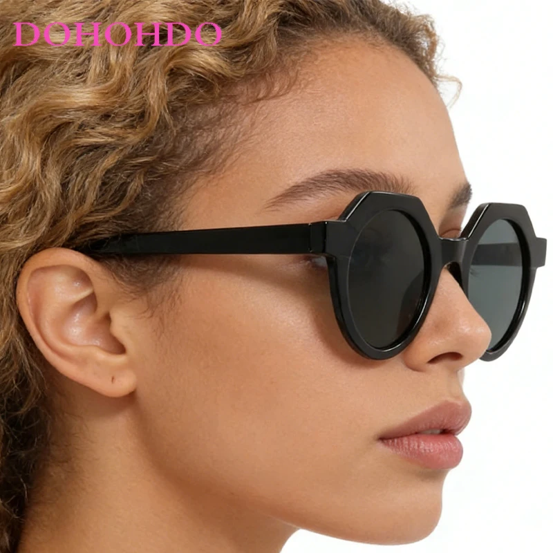 

Vintage Designer Sunglasses Women Polygon Round Frame Fashion Sunglass Men UV Protection Travel Fishing Driving Shades Eyewear