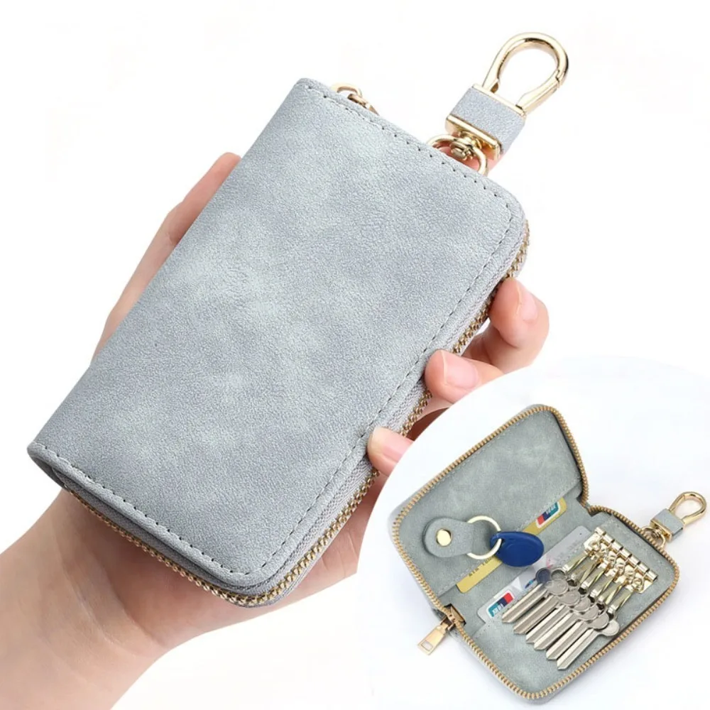 

Zipper Closure Keychain Pouch Durable Key Ring Housekeepers Key Holder Waist Hanging Portable Car Key Organizer Card Bag