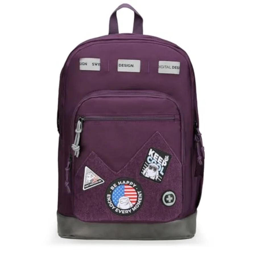 

Design Big Student Laptop Backpack with Fun Personalized Patches For College Boy and Girl, Middle High School Teen Bookbag Cool