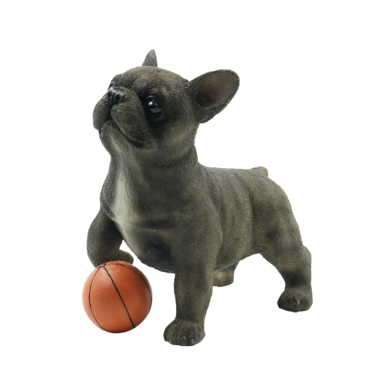 

French Bulldog model kicking small French bucketsimulation animal dog French bull car ornament