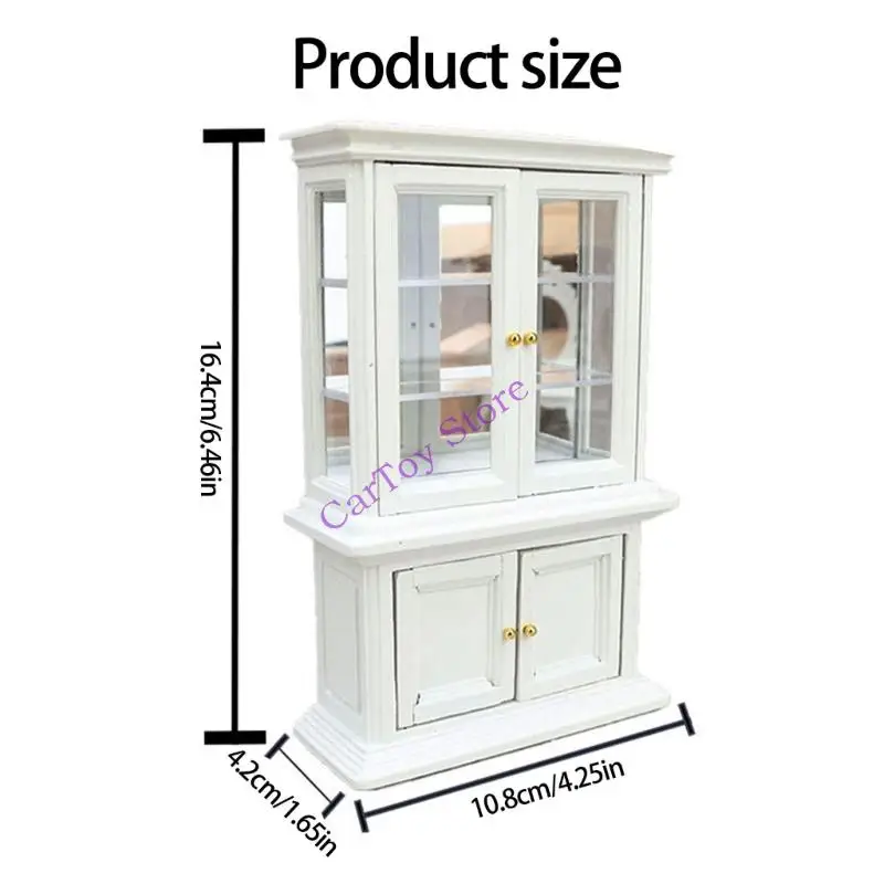 

Compact Wooden Miniature Cabinet With Mirror For Dollhouse Accessories And Decor