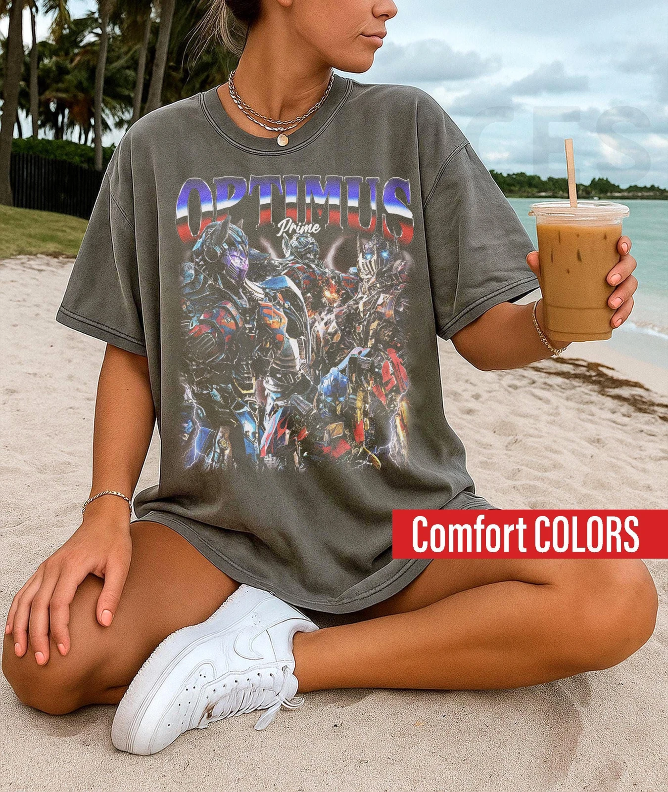 컴포트 컬러스 레트로 90년대 옵티머스 프라임 셔츠, 옵티머스 프라임 오토봇 트랜스포머 영화 부틀렉 그래픽 팬 티셔츠