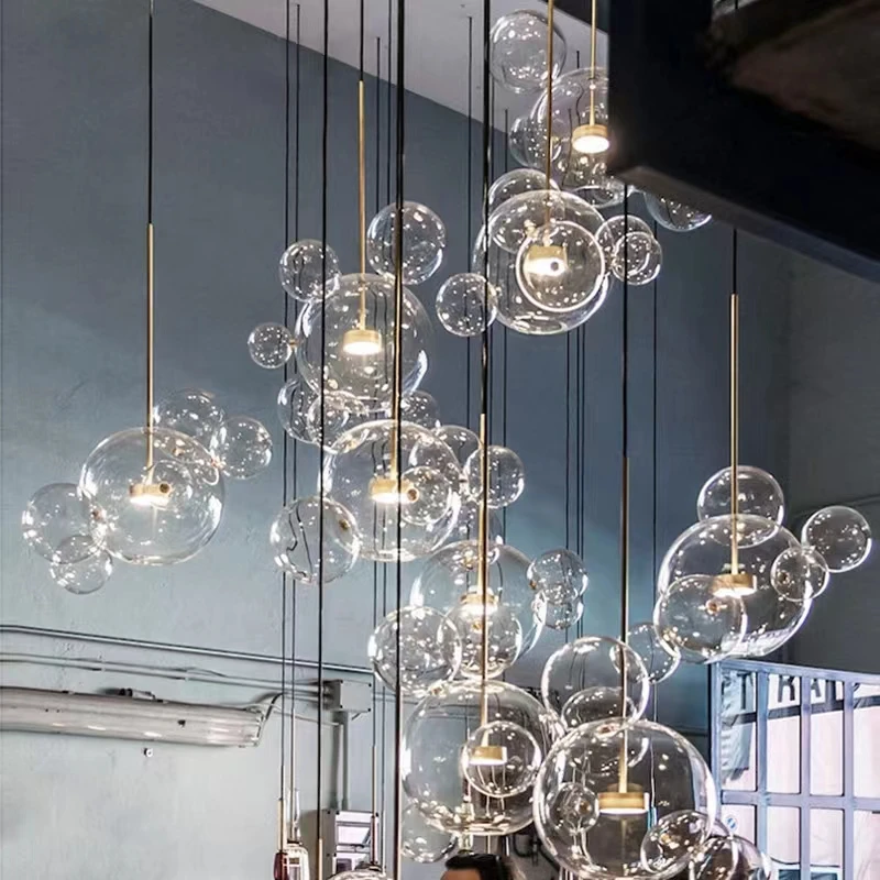 

Modern Led Lighting Glass Globe Led Chandelier Luminarias Hanging Lamp Led Pendant Chandelier Lighting Clear Globe Droplight