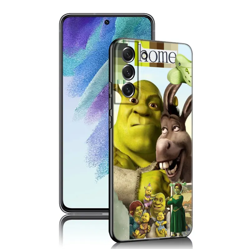 Anime S-shrek Art Phone Case For Samsung Galaxy S23 S21 S20 FE S24 S22 Ultra S10E S10 S9 S8 Plus Black Silicone Cover