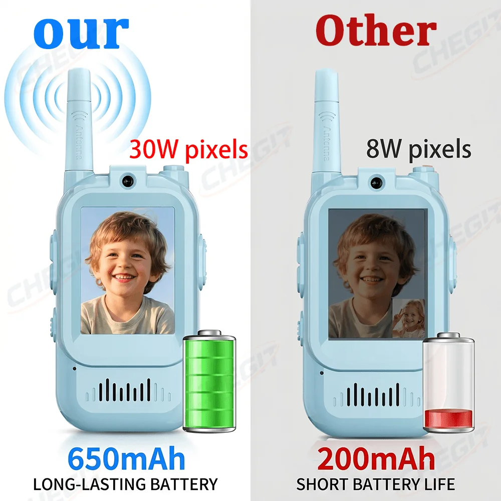 2026 Hot Video Walkie Talkies for Kids 2 Pack Rechargeable Intercom Walkie-talkie 2 Screen One-Click Call Child Video Intercom