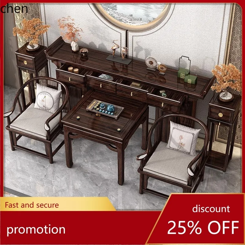 

HT New Chinese Style Solid Wood Altar Six-Piece Set Offering Table Rural Altar Table Eight Immortals Table God Altar