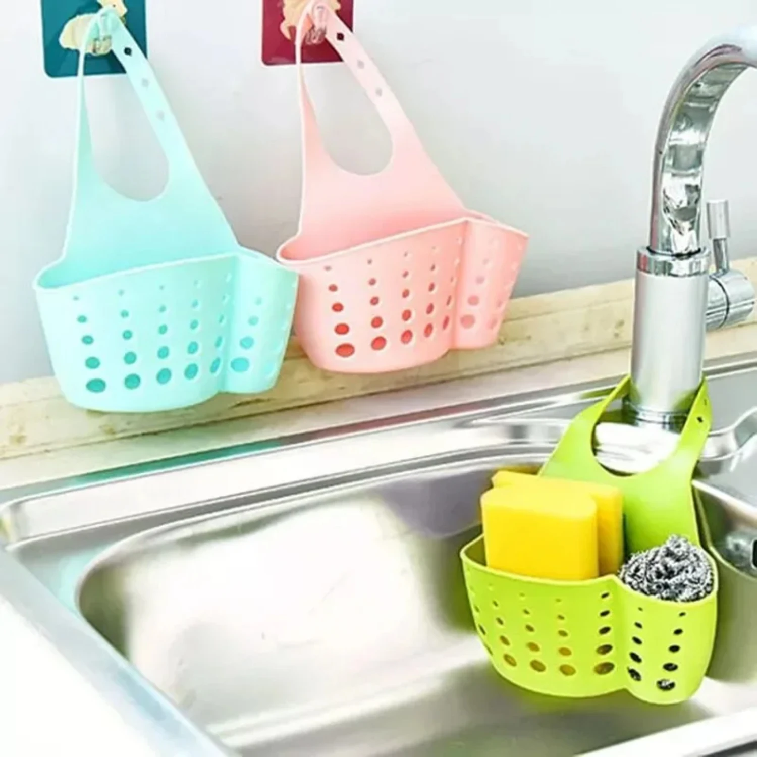 1Pc Kitchen tool Portable Basket  Kitchen Hanging Drain Basket  Bath  Tools Sink Holder Kitchen Accessory Utensils