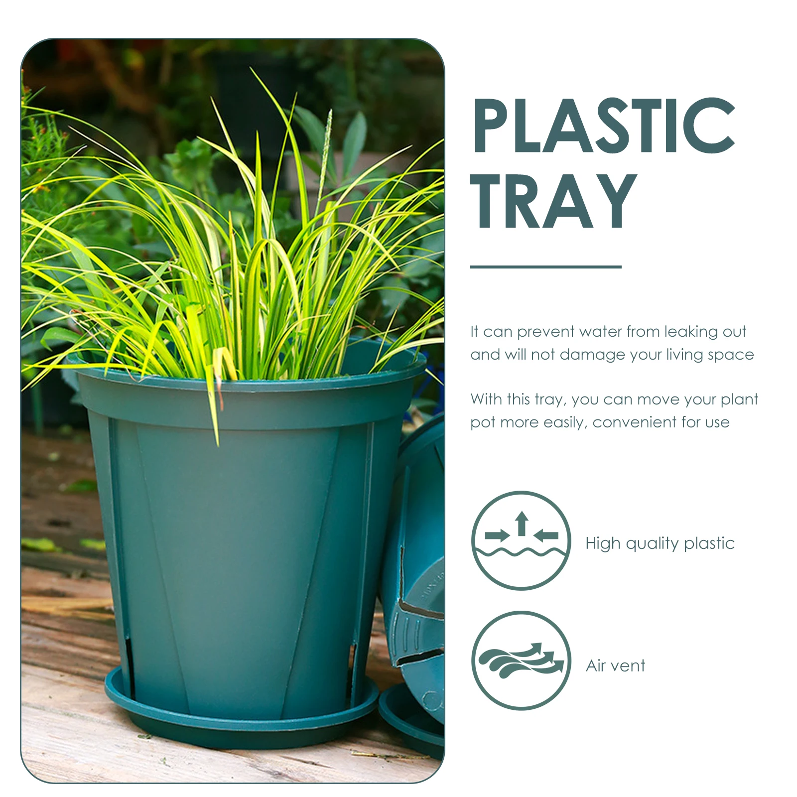 

5pcs Flowerpot Trays Gardening Water Trays Bonsai Plates Plant Pot Holders Plastic Tray Balcony Garden Durable Leak-Proof